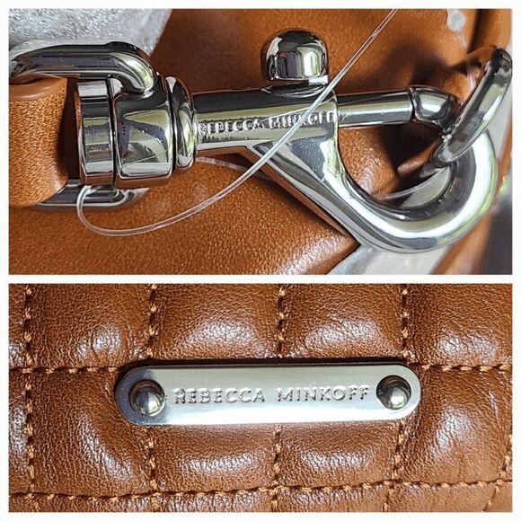 NWT REBECCA MINKOFF Hitch Hiker Oblong Moto Caramel Crossbody Handbag MSRP $398 - Picture 15 of 16